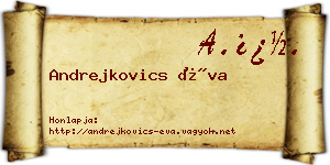 Andrejkovics Éva névjegykártya