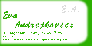 eva andrejkovics business card